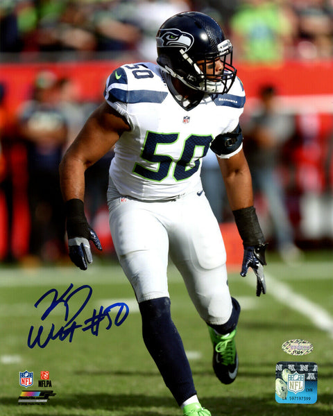 K.J. KJ WRIGHT AUTOGRAPHED SIGNED 8X10 PHOTO SEATTLE SEAHAWKS MCS HOLO 144613
