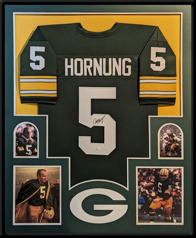 FRAMED PAUL HORNUNG AUTOGRAPHED SIGNED GREENBAY PACKERS JERSEY JSA COA