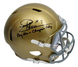 Joe Theismann Signed/Inscr Notre Dame Speed Full Size Rep Helmet Beckett 159757