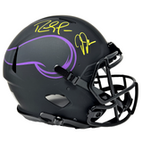 Randy Moss Justin Jefferson Vikings Dual Signed Eclipse Authentic Helmet BAS
