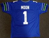 SEAHAWKS WARREN MOON AUTOGRAPHED SIGNED BLUE JERSEY "HOF 06" MCS HOLO 112487