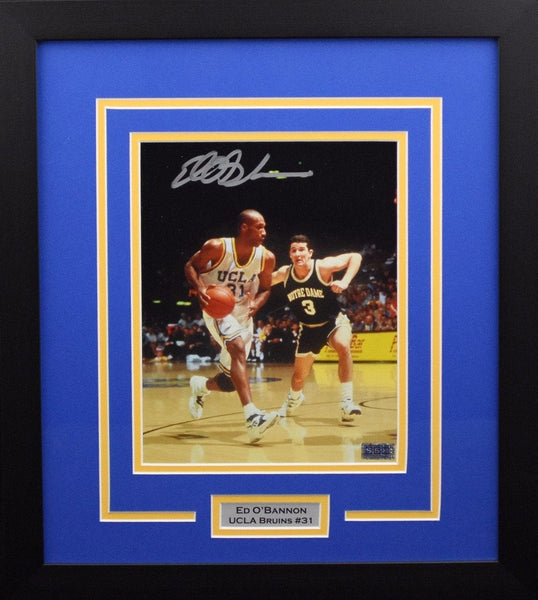 ED O'BANNON AUTOGRAPHED UCLA BRUINS 8x10 FRAMED PHOTO COA