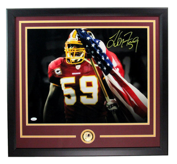 London Fletcher Signed/Autographed 16x20 Photo Redskins Framed JSA 192817