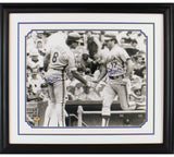 Gary Carter and Keith Hernandez Signed New York Mets Framed 16x20 B&W Photo