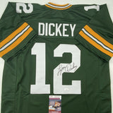 Autographed/Signed LYNN DICKEY Green Bay Green Football Jersey JSA COA Auto
