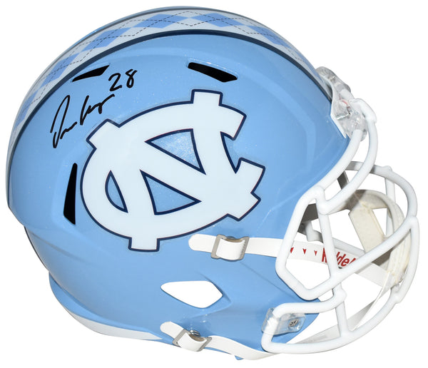 OMARION HAMPTON SIGNED NORTH CAROLINA TAR HEELS FULL SIZE SPEED HELMET BECKETT