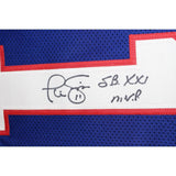 Phil Simms Autographed/Signed Pro Style Jersey Blue SB MVP Beckett 43243