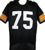 Joe Greene Autographed Black Pro Style STAT Jersey w/ HOF-Beckett W Hologram