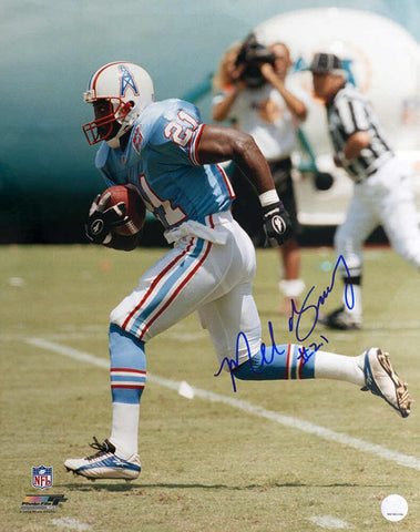 Mel Gray Signed Houston Oilers Blue Jersey Action 16x20 Photo - (SCHWARTZ COA)