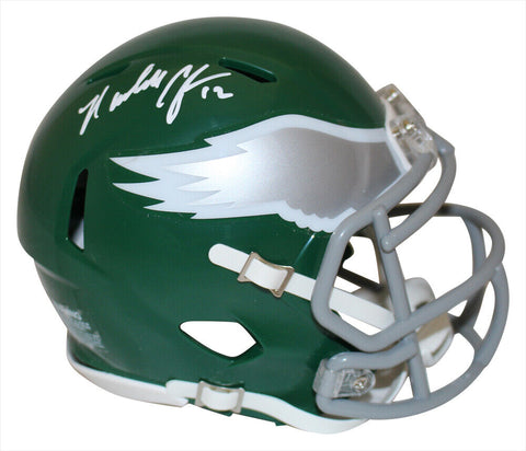 Randall Cunningham Signed Philadelphia Eagles 1974 Speed Mini Helmet BAS 38874