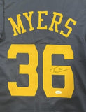 TOBIAS MYERS Brewers Pitcher Signed Custom Replica Blue Jersey AUTO - JSA