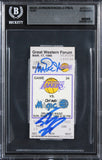 Magic Johnson & Shaquille O'Neal Signed 1996 Ticket Stub Card Auto 10! BAS Slab