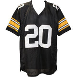 Rocky Bleier Autographed/Signed Pro Style XL Black Jersey Beckett Witness 51491