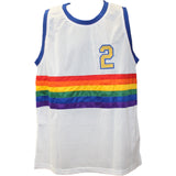 Alex English Autographed Pro Style White XL Jersey HOF Beckett Witness 51633