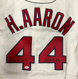 HANK AARON Signed Official Mitchell & Ness Jersey w/ "HOF 82" AUTO - JSA - BLK