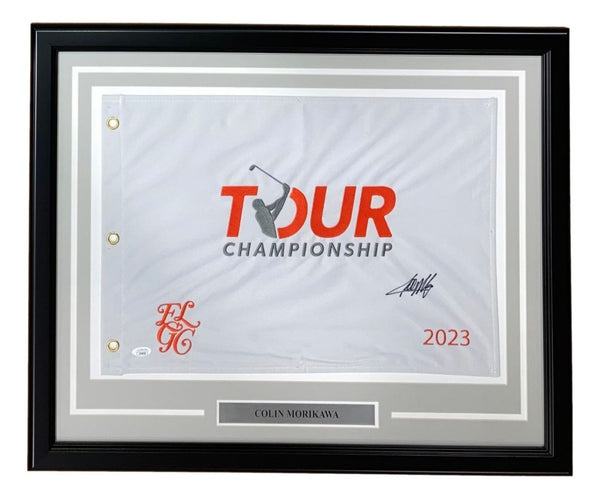Collin Morikawa Signed Framed 2023 PGA Tour Championship Golf Flag JSA