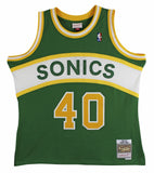 Sonics Shawn Kemp "Reign Man" Signed Green M&N 1994-95 HWC Swingman Jersey BAS