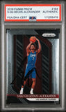 Thunder Shai Gilgeous-Alexander Signed 2018 Panini Prizm #184 RC Card PSA Slab