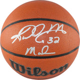 Karl Malone Autographed Utah Jazz I/O Wilson Basketball Mailman Beckett 49266