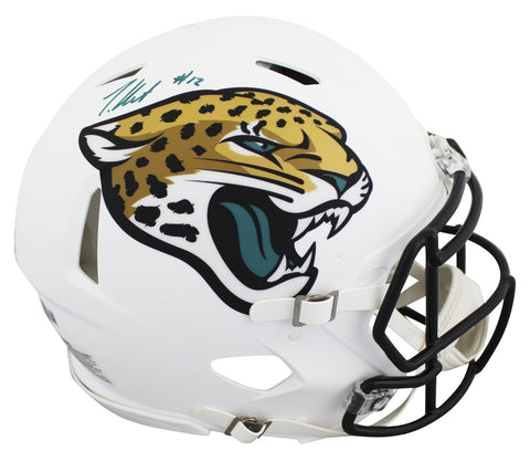 Jaguars Travis Hunter Signed 2024 On-Field Alt F/S Speed Proline Helmet BAS Wit