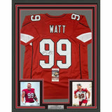 FRAMED Autographed/Signed JJ J.J. WATT 33x42 Arizona Red Football Jersey JSA COA
