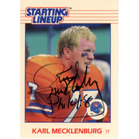 Karl Mecklenburg Autographed 1988 Starting Lineup Trading Card Beckett 59204