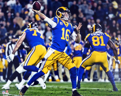 JARED GOFF AUTOGRAPHED 16X20 PHOTO LOS ANGELES RAMS FANATICS HOLO STOCK #194858