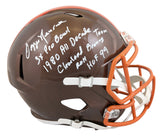 Browns Ozzie Newsome "Career Stat" Signed Flash F/S Speed Rep Helmet W/ Case BAS