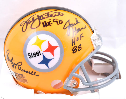 Ham Lambert Russell Autographed Pittsburgh Steelers 62 Mini Helmet-Beckett Holo