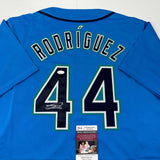 Autographed/Signed Julio Rodriguez Seattle Light Blue Jersey JSA COA