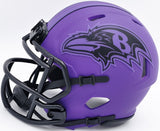 TERRELL SUGGS AUTOGRAPHED RAVENS PURPLE RAVE MINI HELMET BECKETT WITNESS 241396