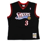 Allen Iverson Signed Philadelphia 76ers Mitchell &Ness Swingman Black NBA Jersey