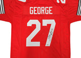 OHIO STATE BUCKEYES EDDIE GEORGE AUTOGRAPHED RED JERSEY BECKETT WITNESS 234538