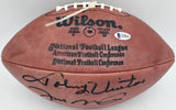 Johnny Unitas & Joe Montana Autographed NFL Leather Game Football Beckett A75810