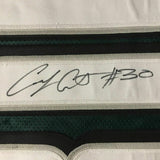 FRAMED Autographed/Signed COREY CLEMENT 33x42 Philadelphia Green Jersey JSA COA