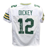 Lynn Dickey Autographed/Signed Pro Style XL White Jersey Beckett 41020