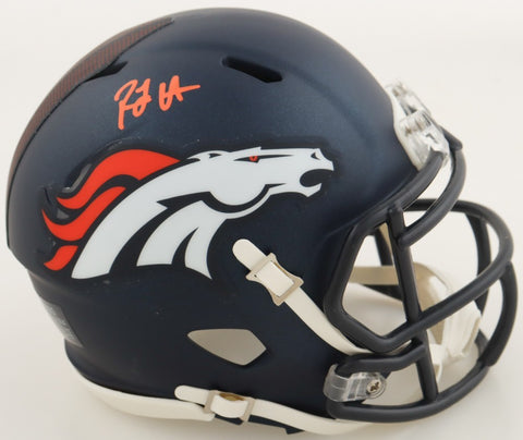 R J Harvey Signed Denver Broncos Speed Mini Helmet (JSA) Ex-UCF Running Back