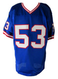 Harry Carson HOF Signed/Inscribed Blue Giants Custom Football Jersey SM XHC68