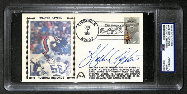 Walter Payton HOF Signed/Autographed FDC Envelope Bears 1984 PSA 213989