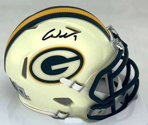 Packers CHRISTIAN WATSON Signed Riddell RIVALRY Speed Mini Helmet AUTO - BAS