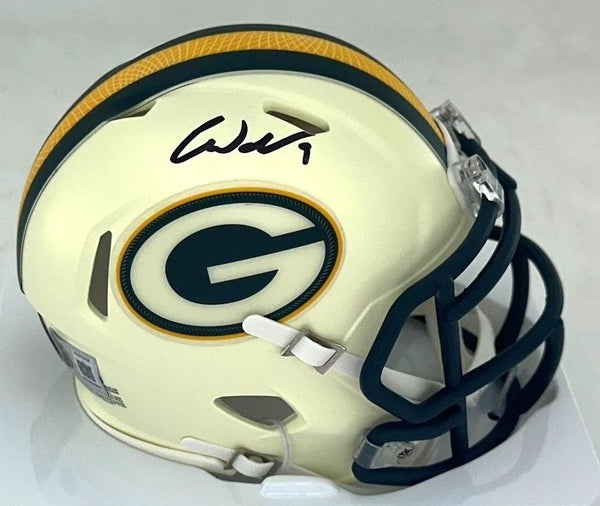 Packers CHRISTIAN WATSON Signed Riddell RIVALRY Speed Mini Helmet AUTO - BAS