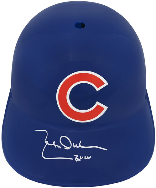 Leon Durham Signed Chicago Cubs Souvenir Rep Batting Helmet w/Bull -SCHWARTZ COA