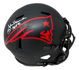 John Hannah Signed New England Patriots FS Eclipse Replica Helmet HOF 91 Radke