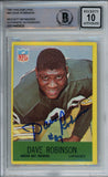 Dave Robinson Signed 1967 Philadelphia #80 Rookie Card Beckett 10 Slab 38647