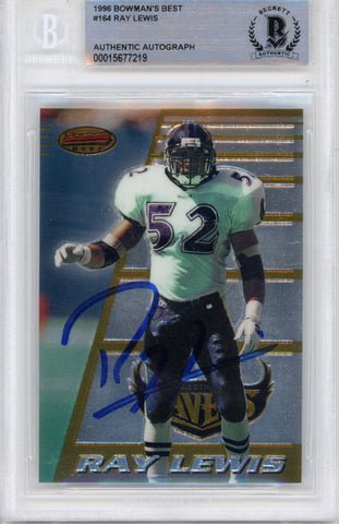 Ray Lewis Autographed 1996 Bowmans Best #164 Slabbed BAS 39924