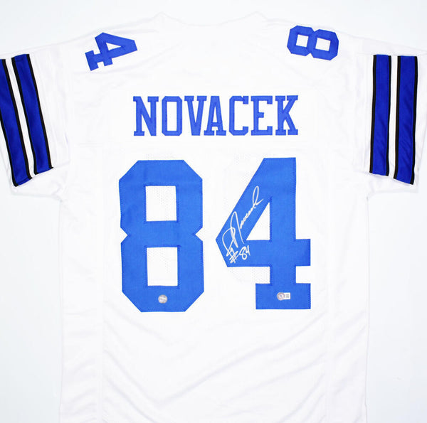 Jay Novacek Autographed White Style Jersey- Beckett W Hologram *Silver *4