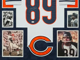 SUEDE FRAMED CHICAGO BEARS MIKE DITKA AUTOGRAPHED SIGNED JERSEY JSA COA
