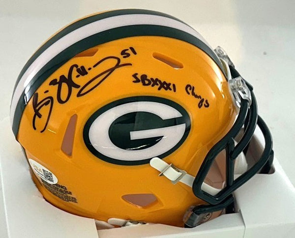 Packers BRIAN WILLIAMS Signed Riddell Speed Mini Helmet AUTO w/ SB XXXI - JSA