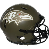 Ray Lewis Signed Baltimore Ravens Authentic Salute Helmet Beckett 42751