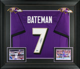 Rashod Bateman Authentic Signed Purple Pro Style Framed Jersey BAS Witnessed